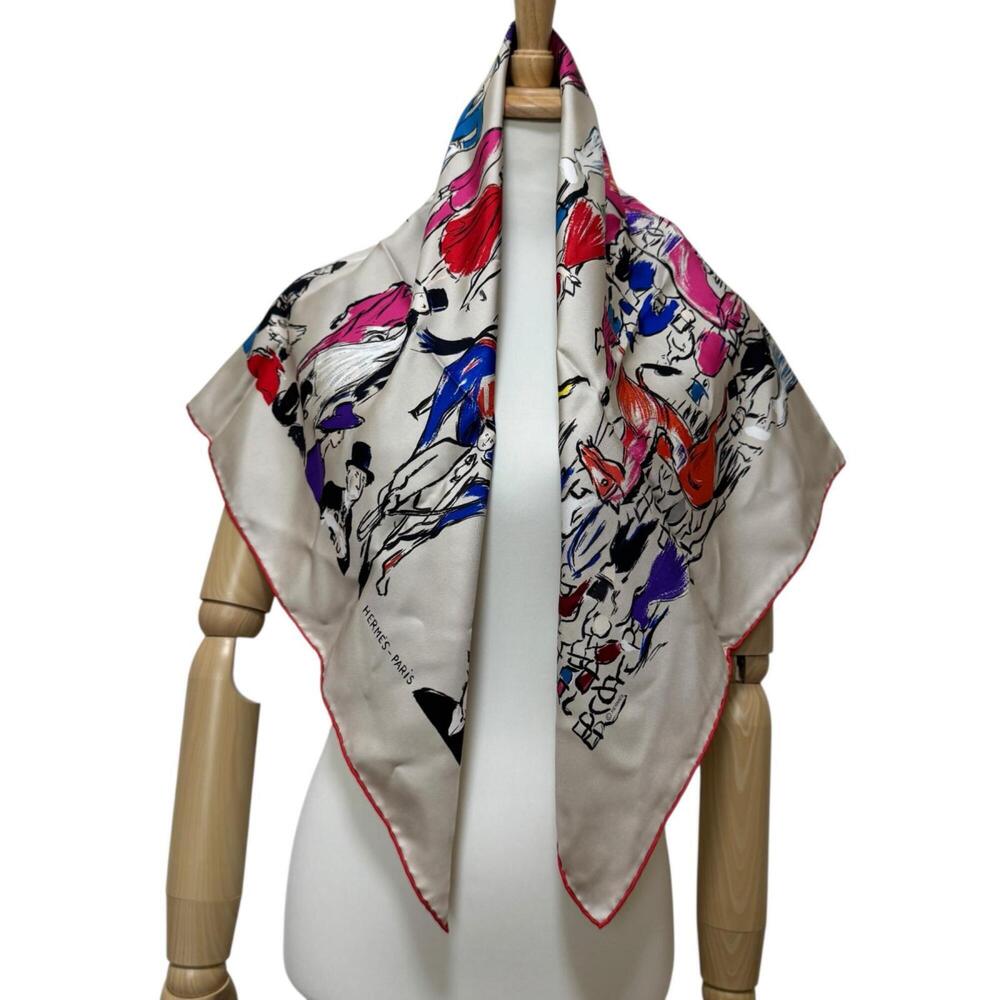HERMES Black Silk Scarf - Picture 3 of 6